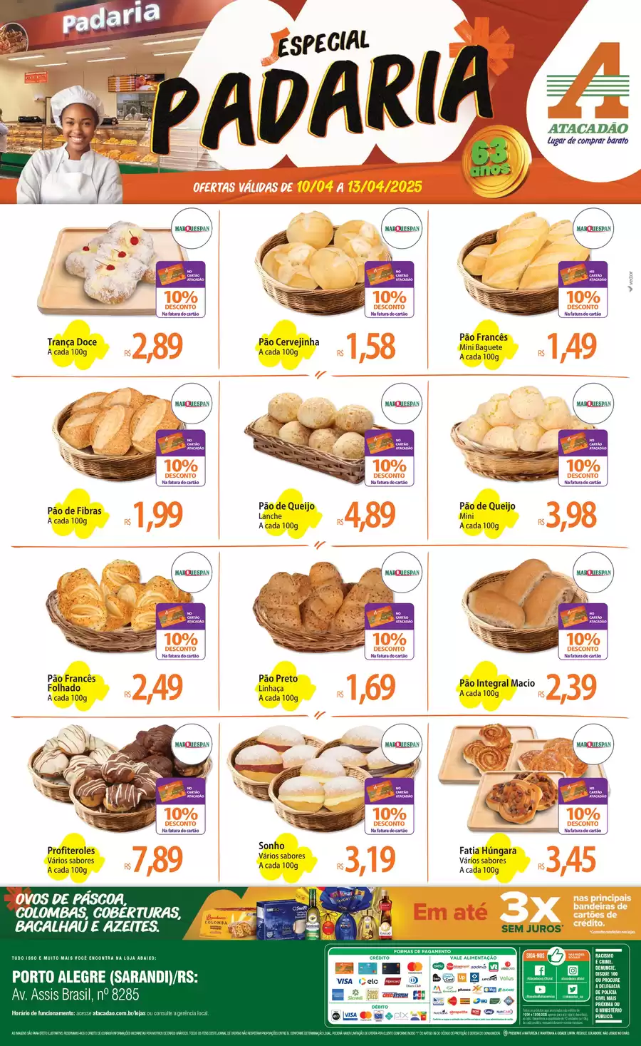 Catálogo de ofertas de Atacadão de 10/04/2025 a 12/04/2025 - Atacadão - Padaria