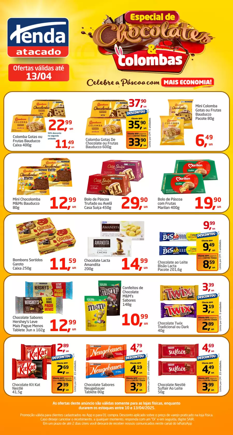 Catálogo de ofertas de Tenda Atacado de 09/04/2025 a 12/04/2025 - ESPECIAL CHOCOLATE E COLOMBAS