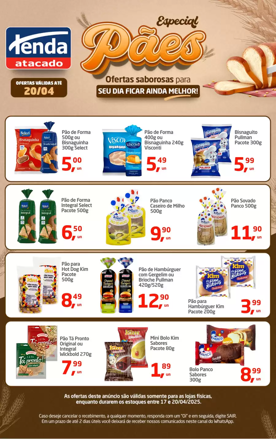 Catálogo de ofertas de Tenda Atacado de 16/04/2025 a 19/04/2025 - ESPECIAL PÃES