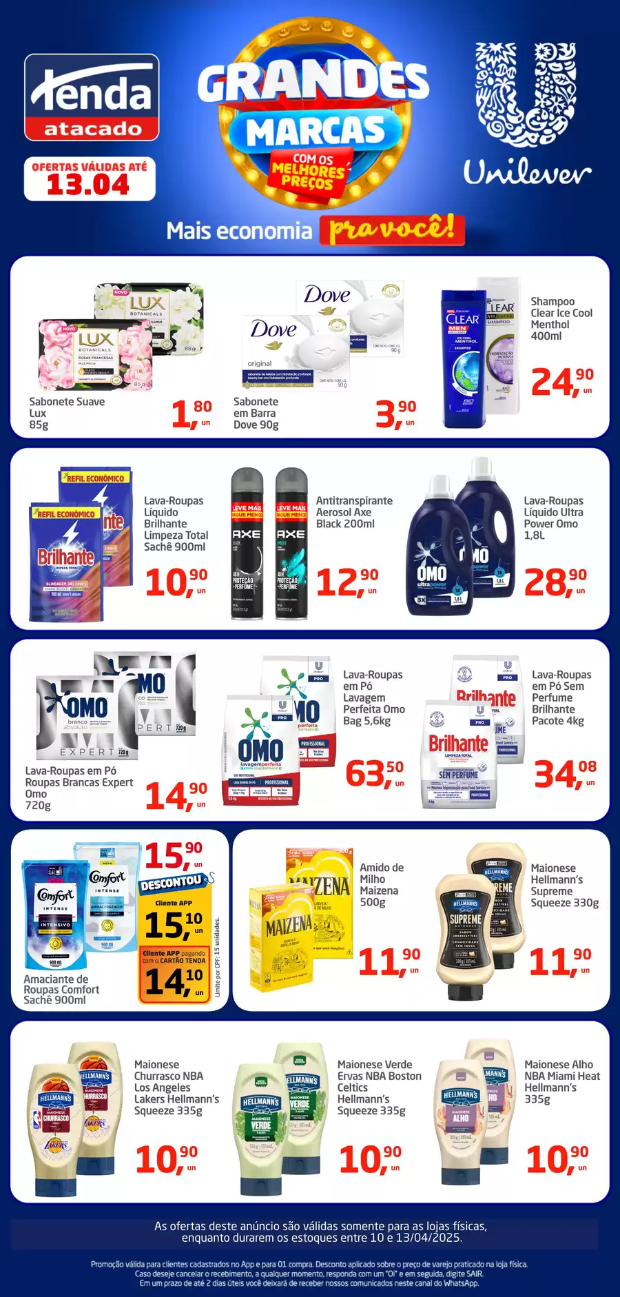 Catálogo de ofertas de Tenda Atacado de 09/04/2025 a 12/04/2025 - ESPECIAL UNILEVER