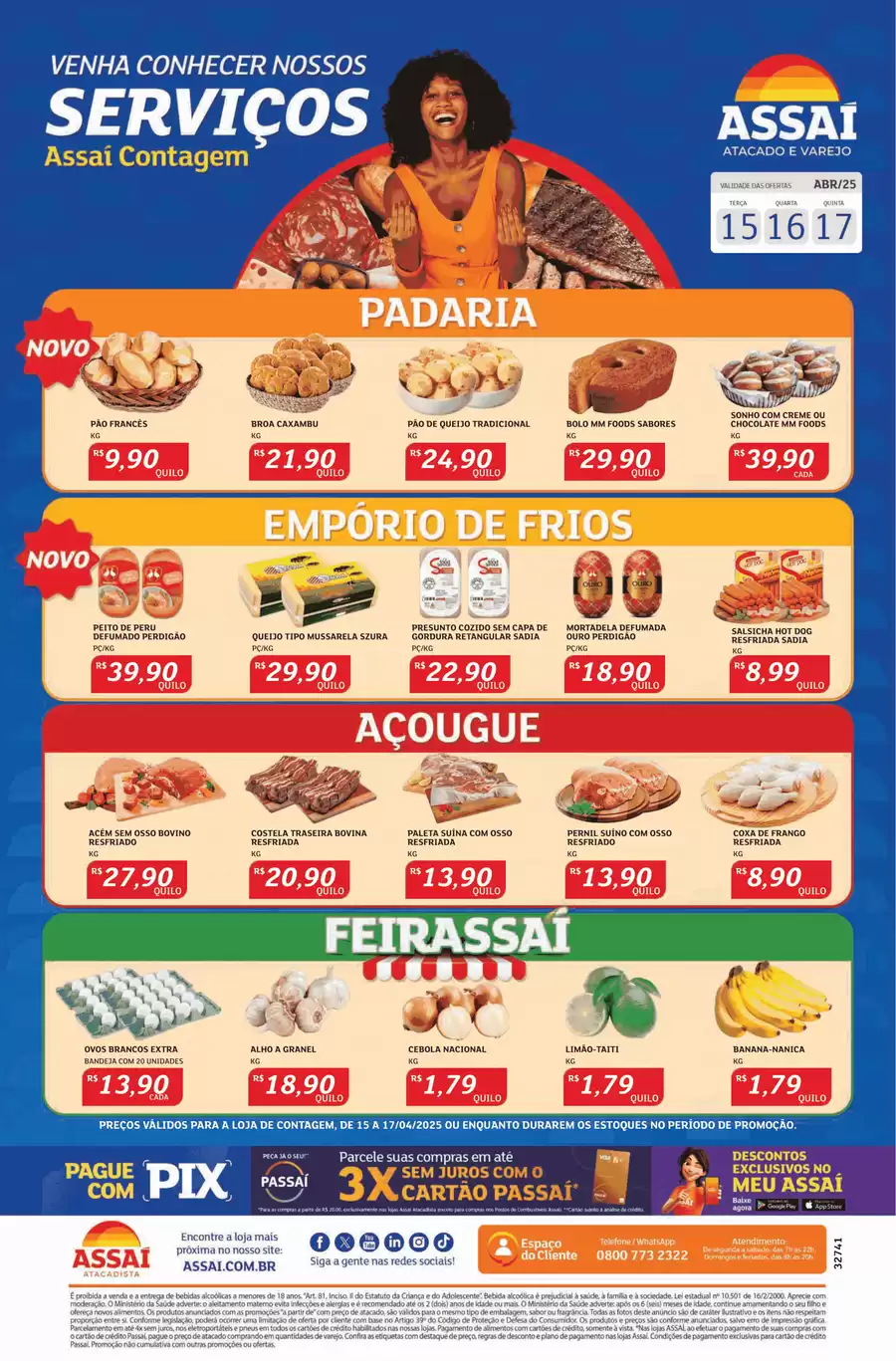Catálogo de ofertas de Assaí Atacadista de 14/04/2025 a 16/04/2025 - PREÇOS VÁLIDOS PARA A LOJA DE CONTAGEM
