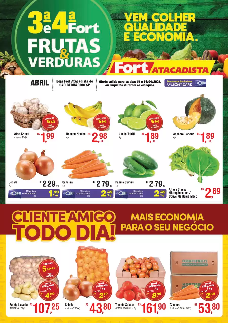Catálogo de ofertas de Fort Atacadista de 14/04/2025 a 15/04/2025 - SP Lamina FLV 15 e 16 ABR 25 Sao Bernardo